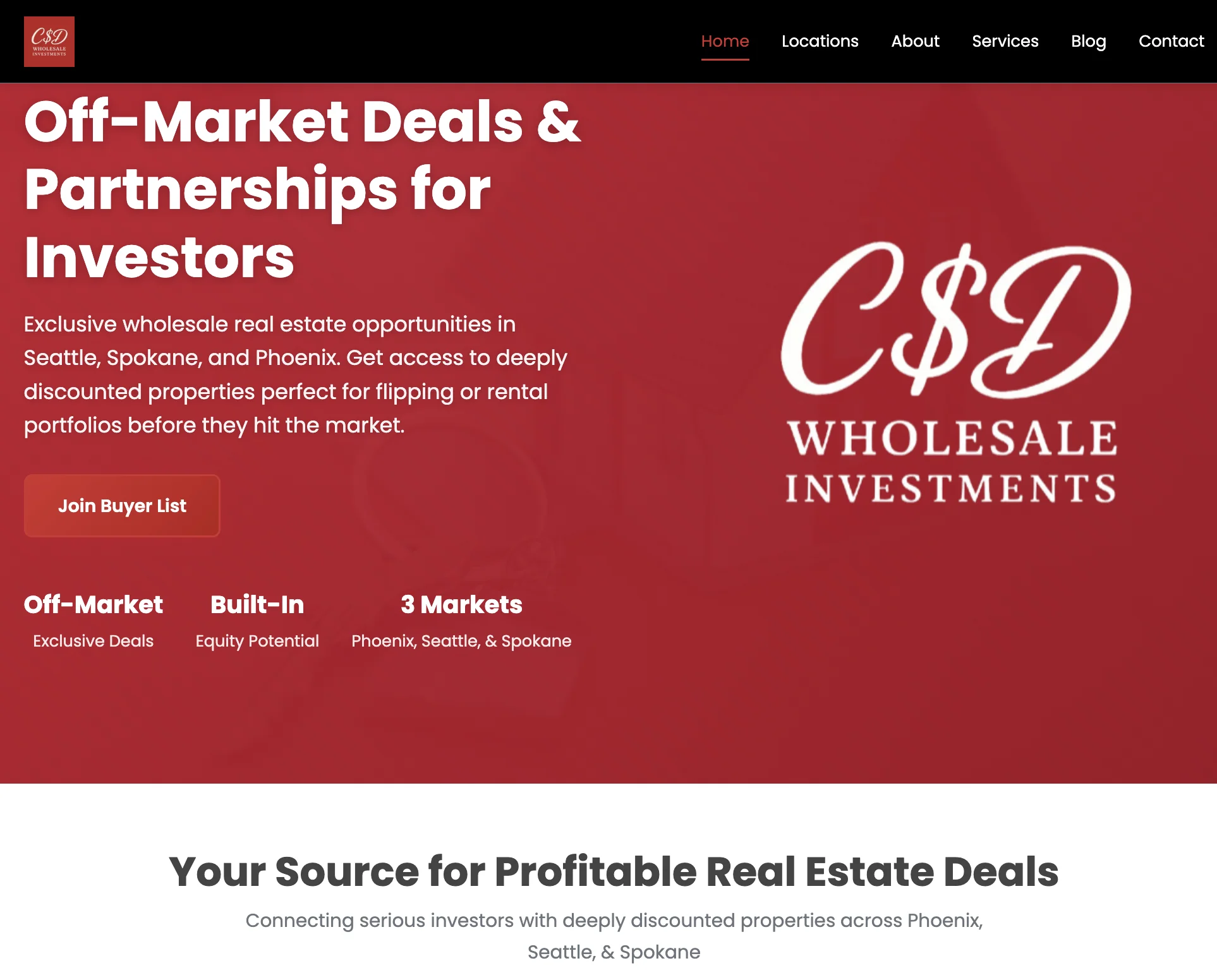 CD Wholesale Investments website screenshot